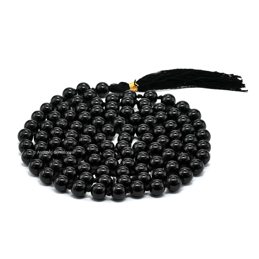 Black Tourmaline Mala (Hand Knotted)
