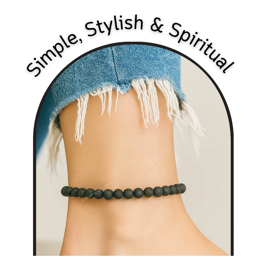 Lava Stone Anklet (Without Knot)