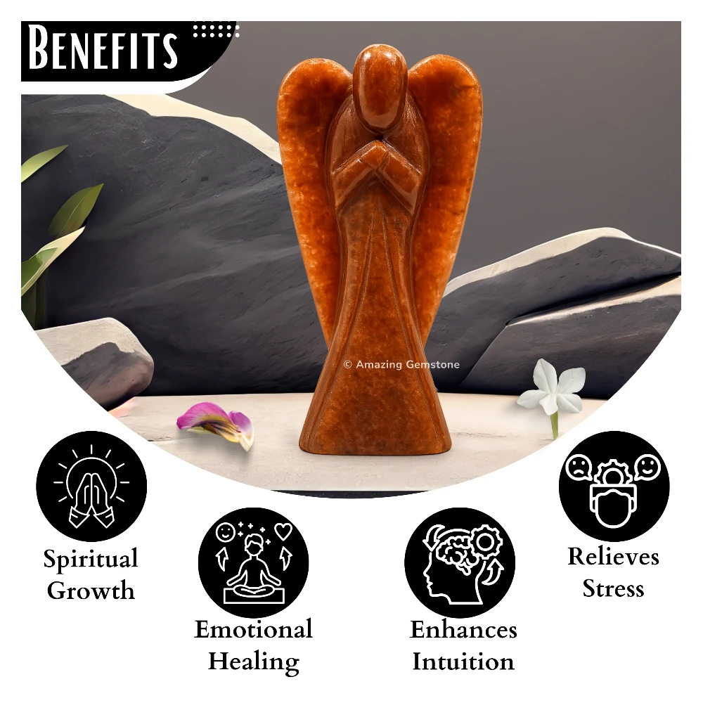 Red Aventurine Angel Figurine (2 Inch)