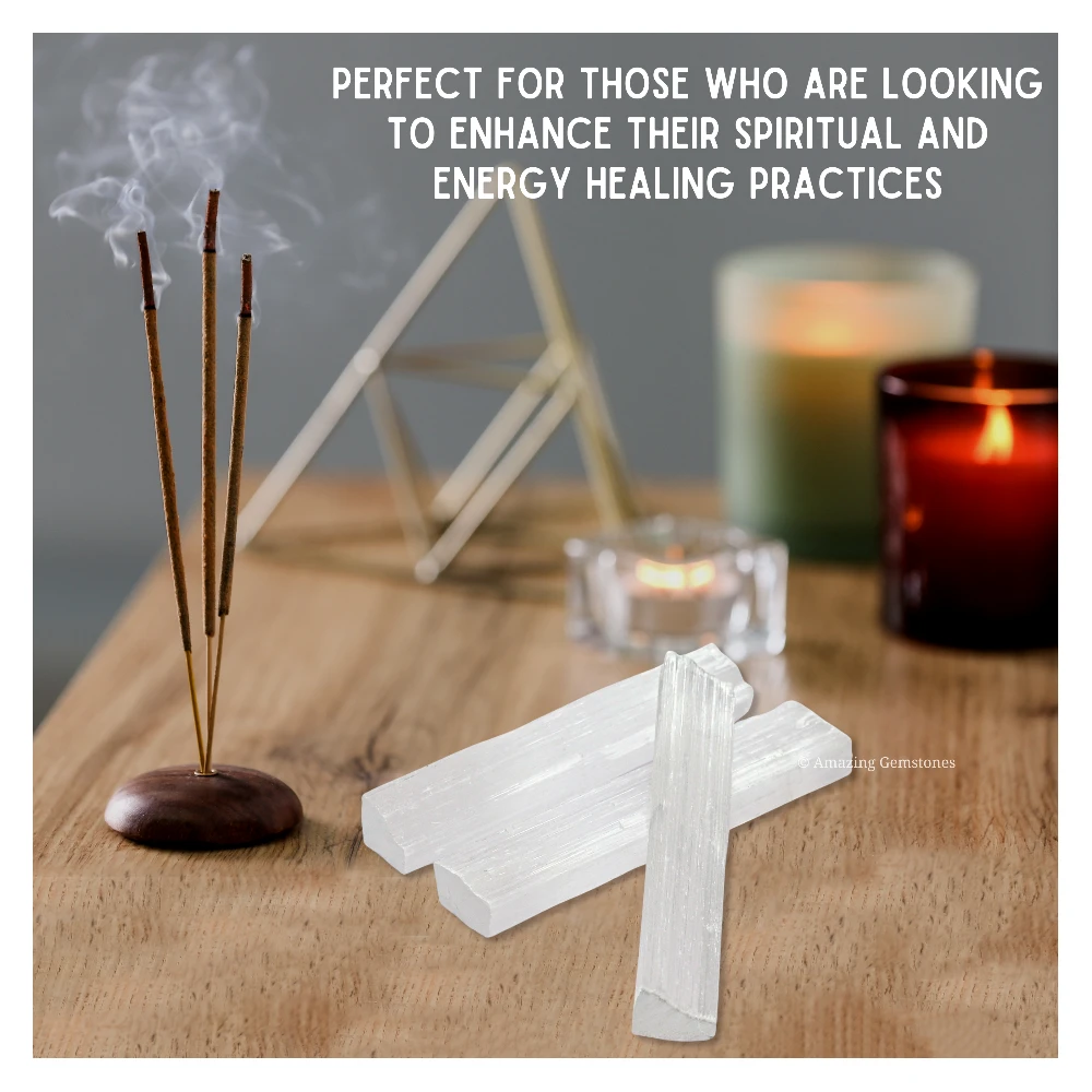 Selenite Charging Stick for Crystals - 4 Inch