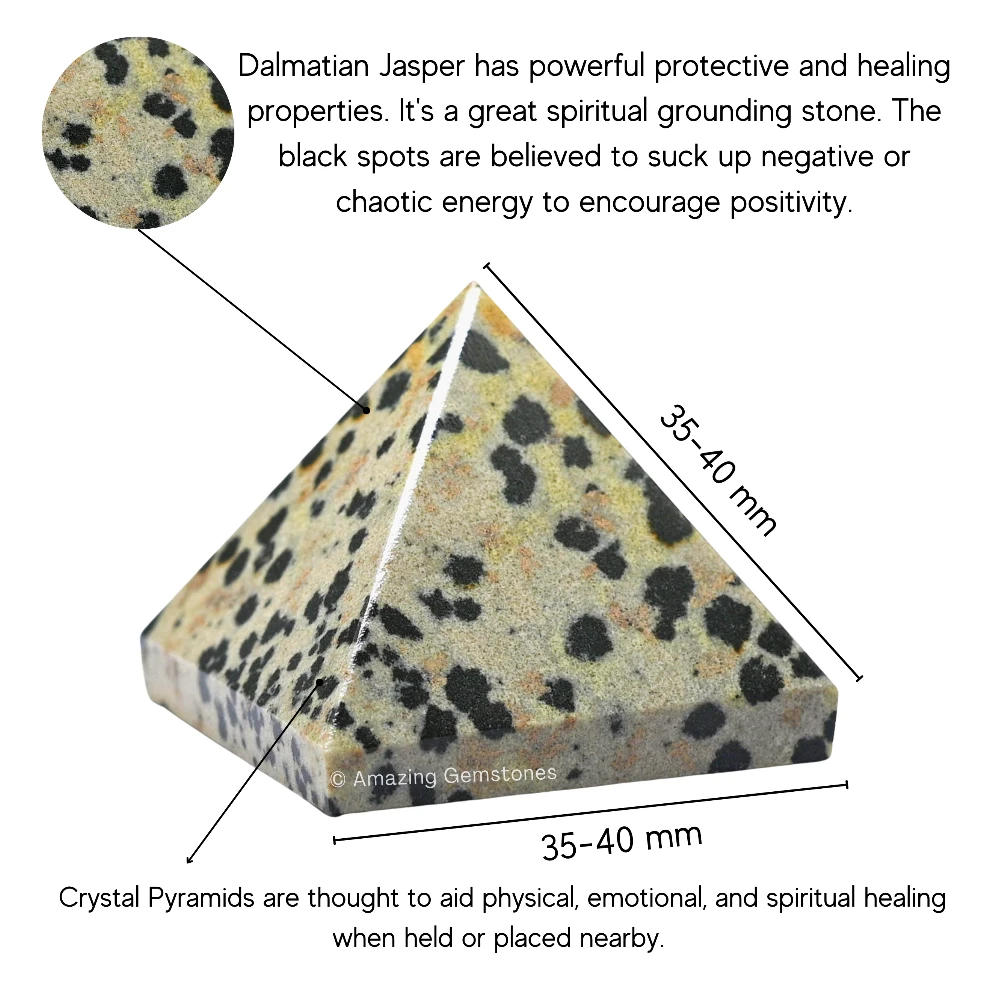 Dalmatian Jasper Pyramid (1.5 Inch)