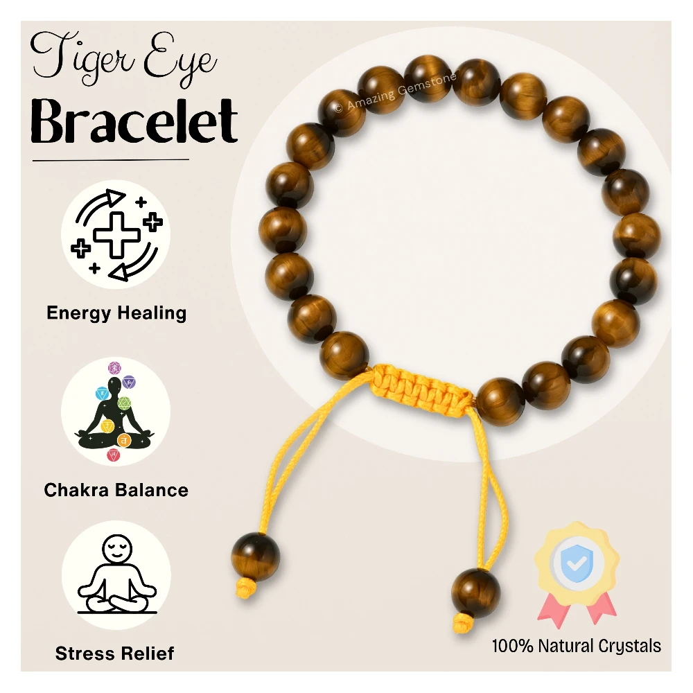 Tiger Eye Crystal Bracelet (Adjustable)
