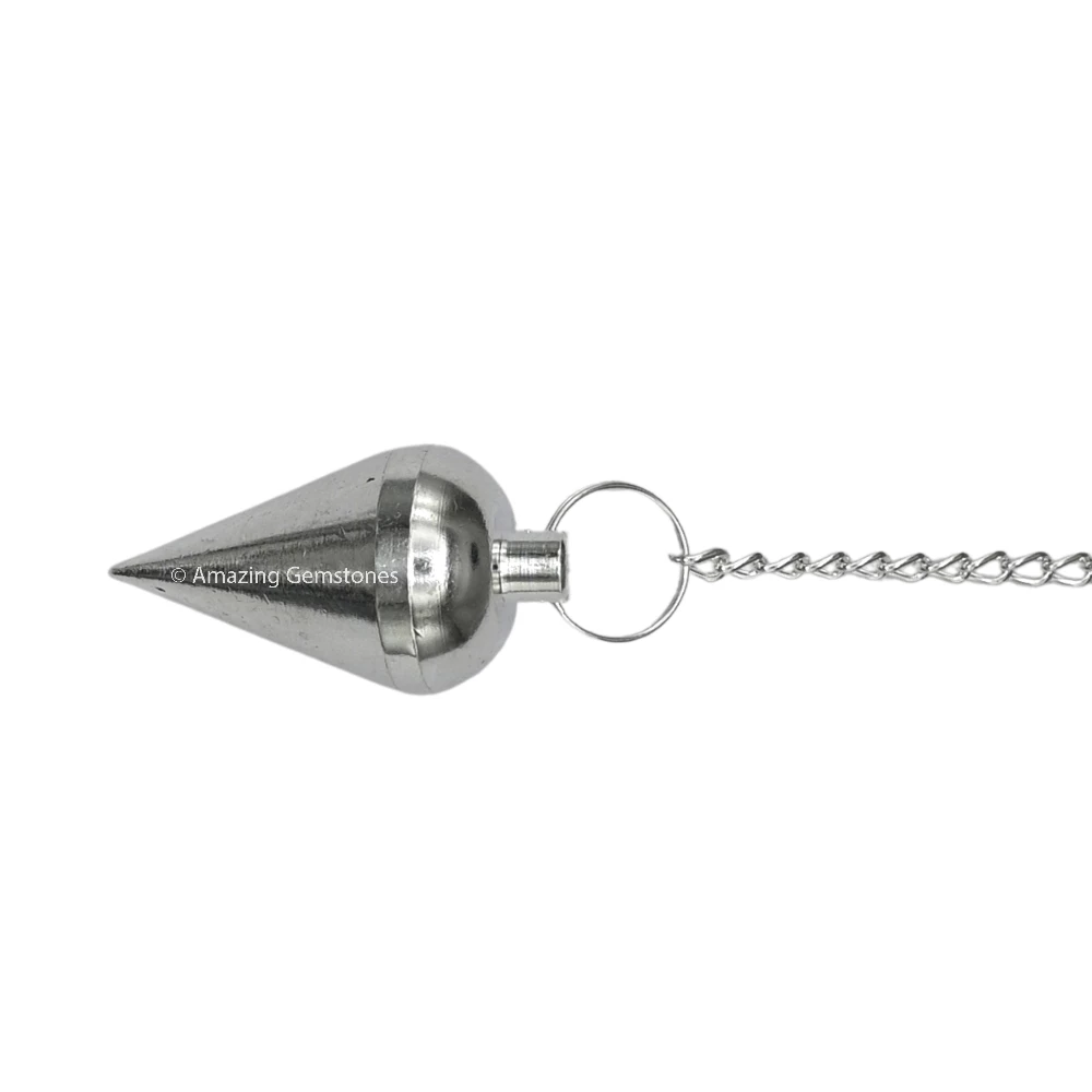 Copper Metal Pendulum - Silver Dome Cone (MP103)