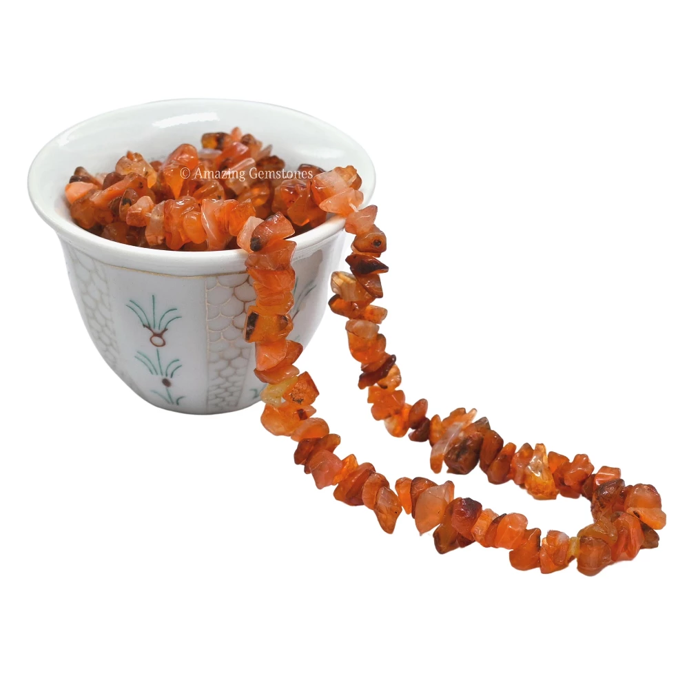 Carnelian Chips - Pre Drilled
