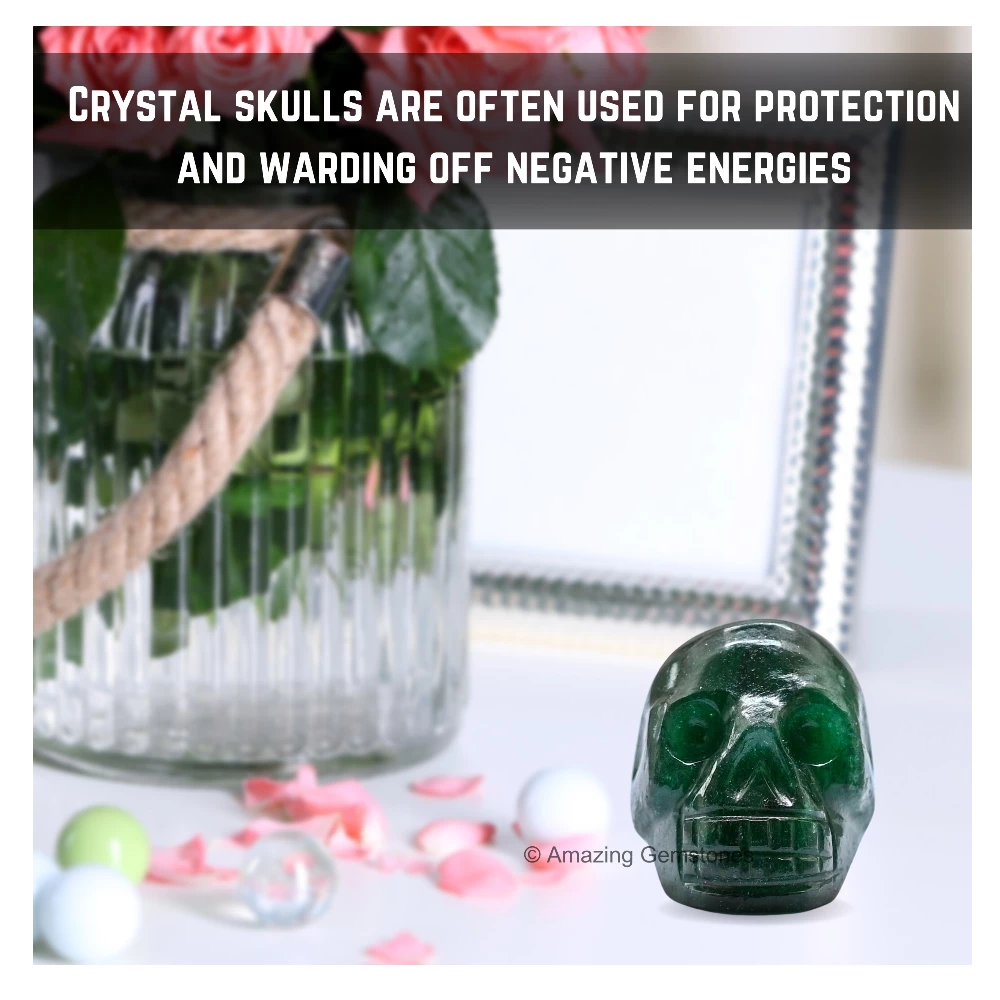 Dark Green Aventurine Skull