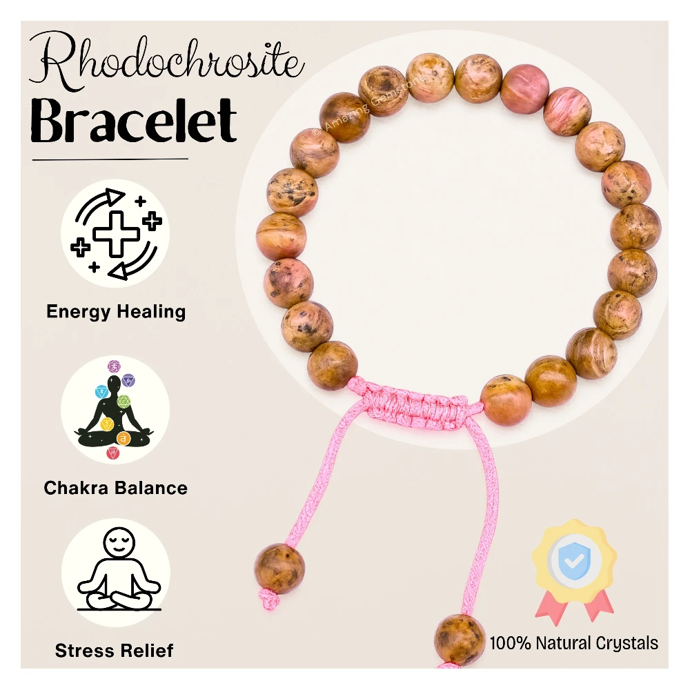 Rhodochrosite Bracelet (Adjustable)