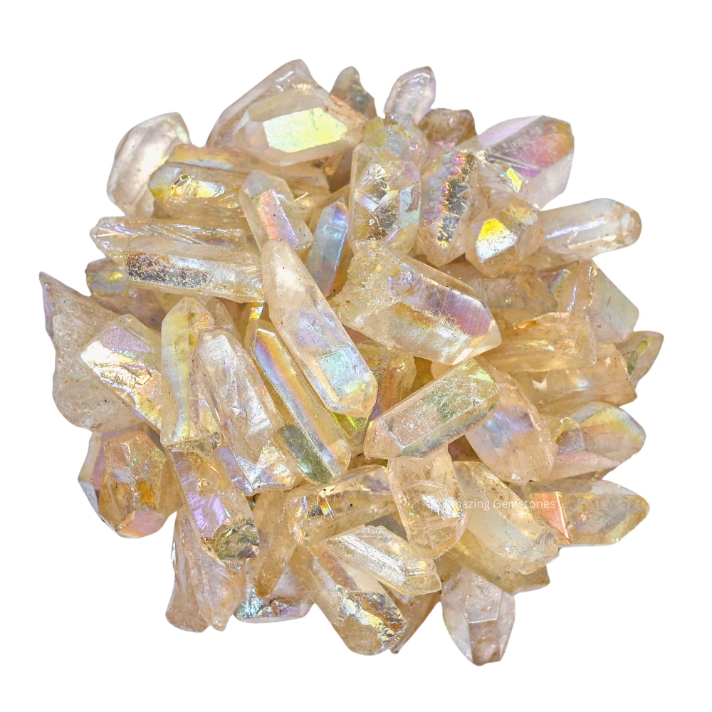 Angel Aura Quartz Raw Crystal Points (5 Pieces)