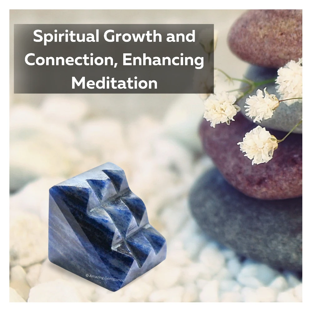 Sodalite Lemurian Pyramid - Under 9 Pyramid Plate
