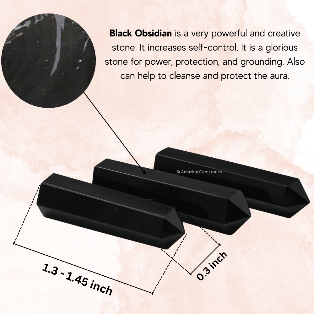 Black Obsidian Pencil Points (Set of 3)