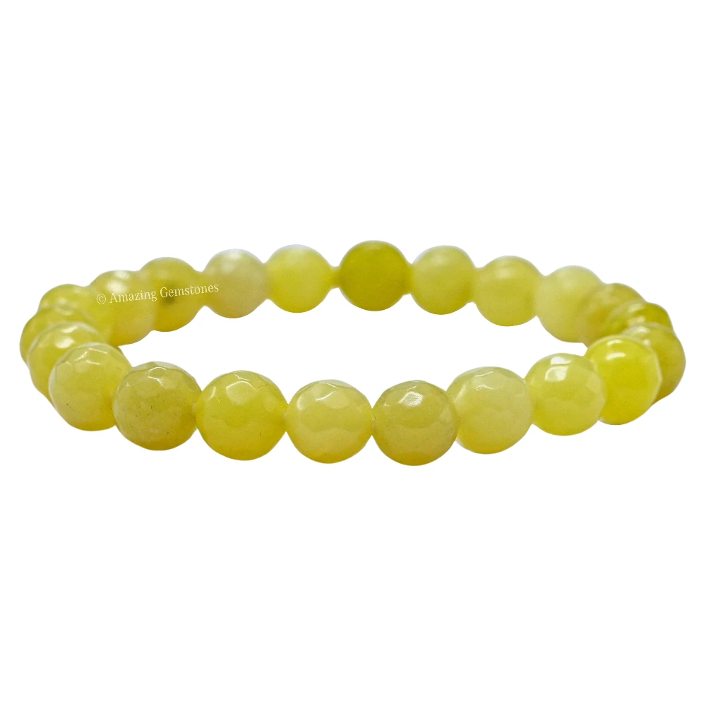 Lemon Jade Bracelet (Faceted) (Stretchable)