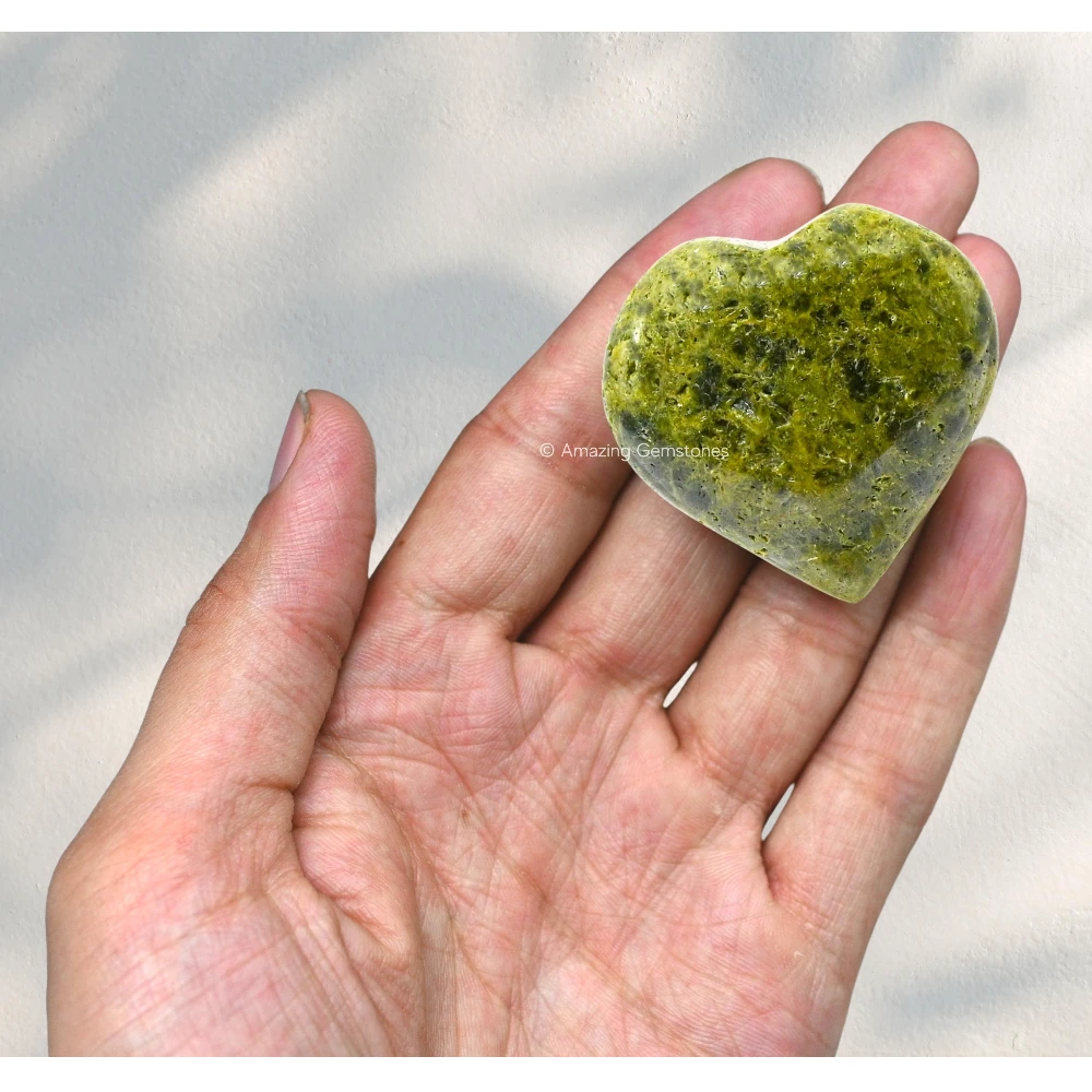 Green Tourmaline In Matrix Heart