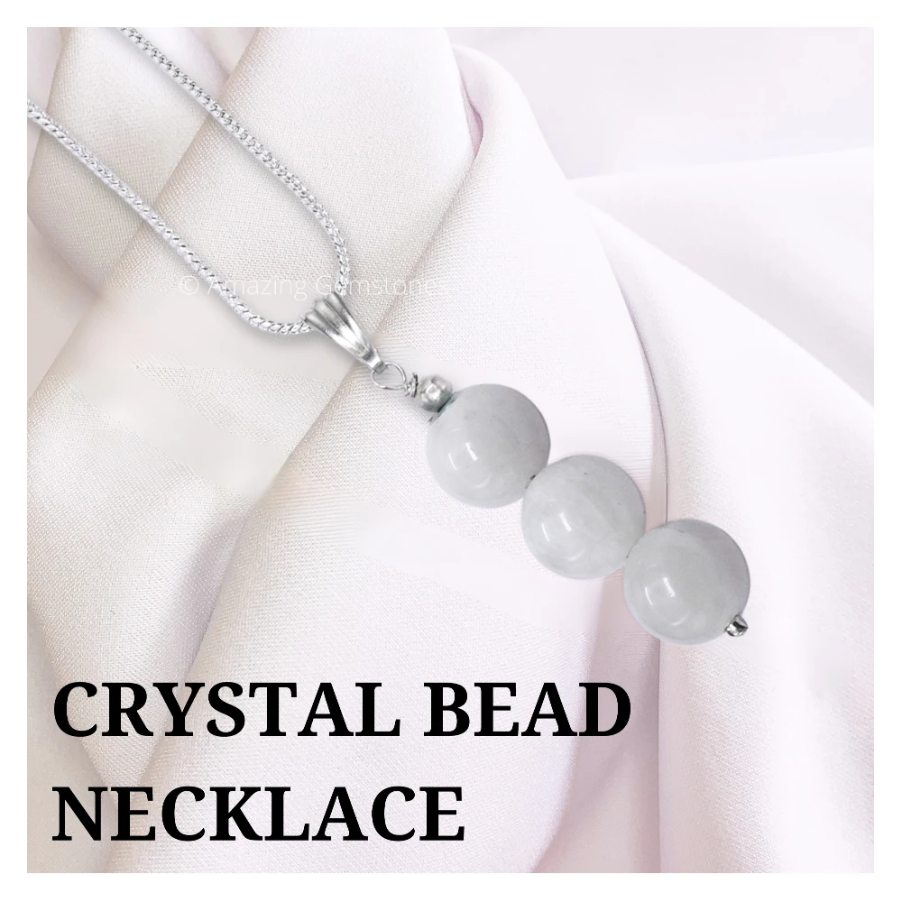 White Moonstone Bead Pendant (Silver)