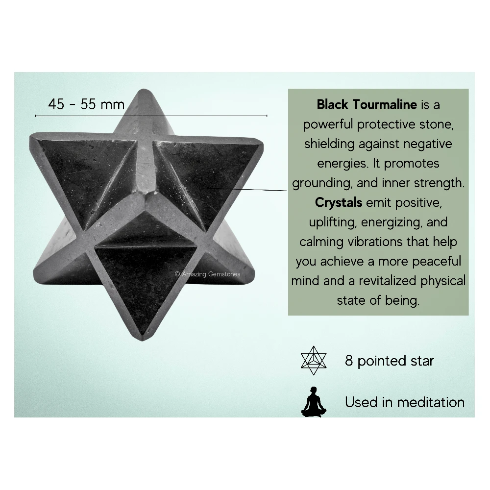 Black Tourmaline Merkaba (45-55mm)