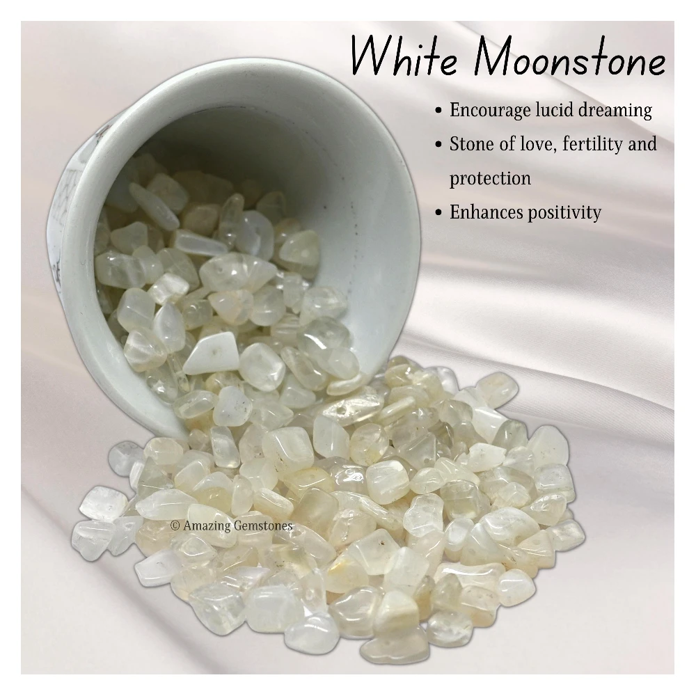 White Moonstone Chips - Pre Drilled