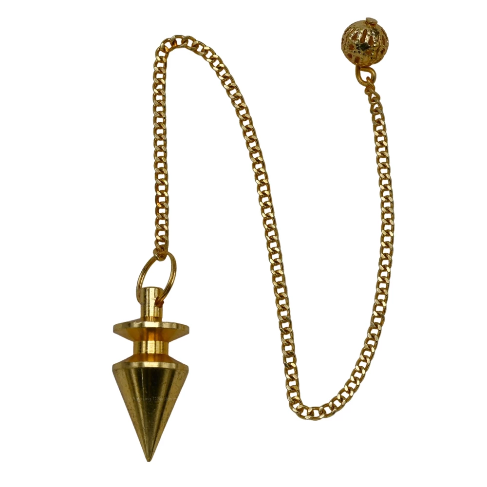 Copper Metal Pendulum - Gold Cone with Ring Plate (MP04)