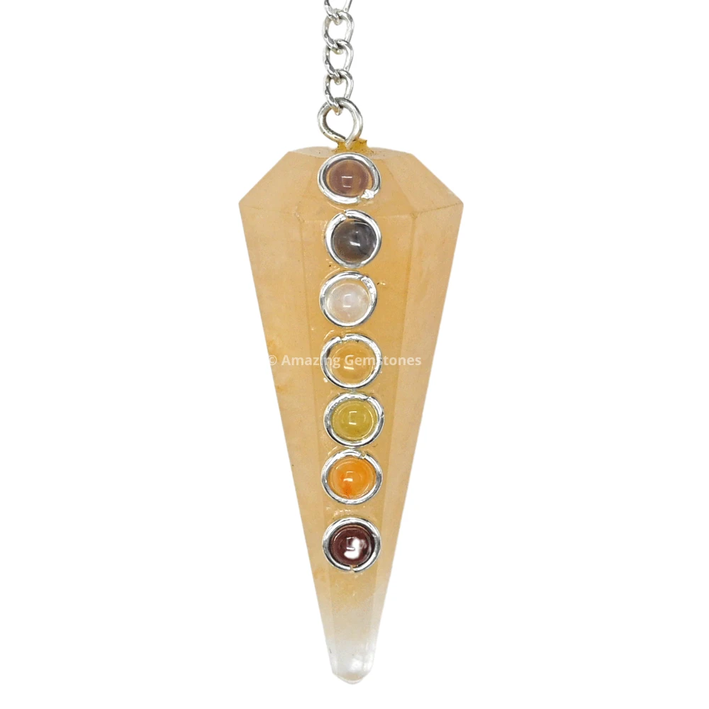 Yellow Aventurine Chakra Crystal Pendulum