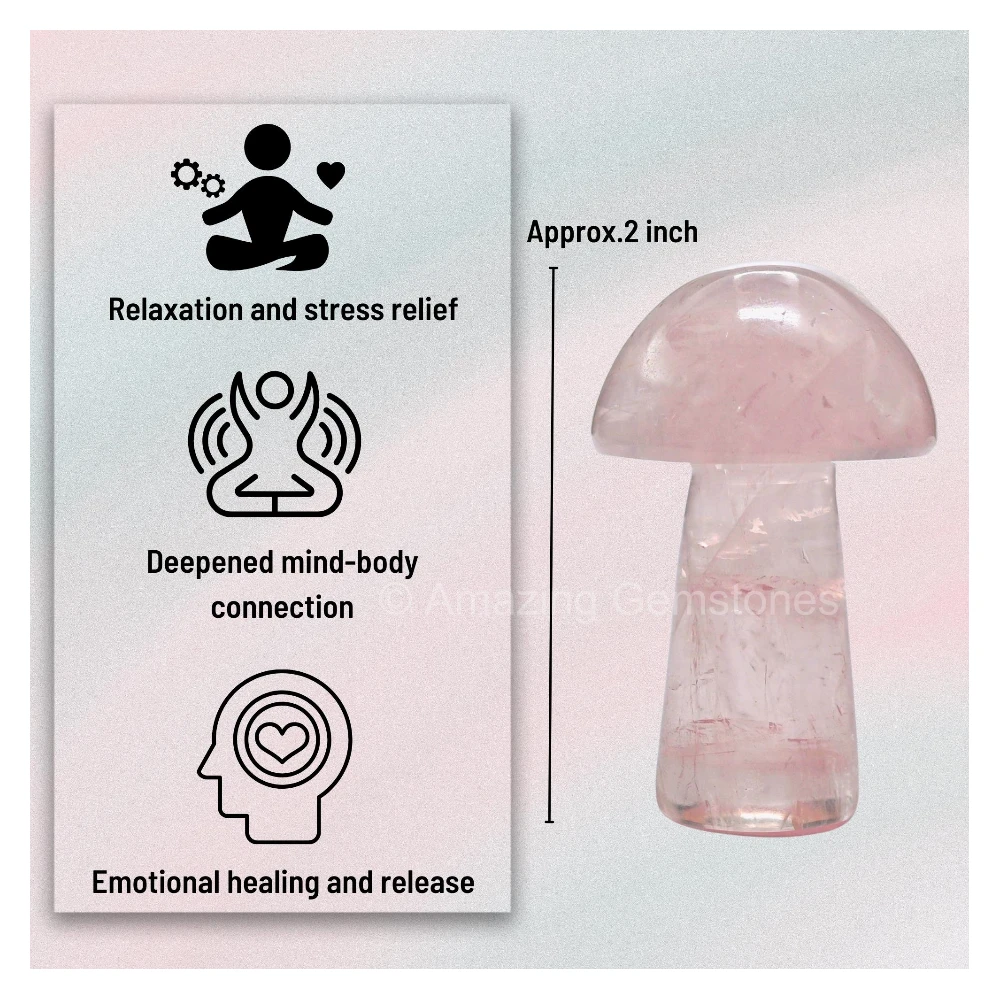 Rose Quartz Crystal Mushroom