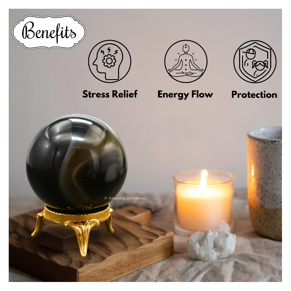 Black Onyx Sphere (2 Inch)