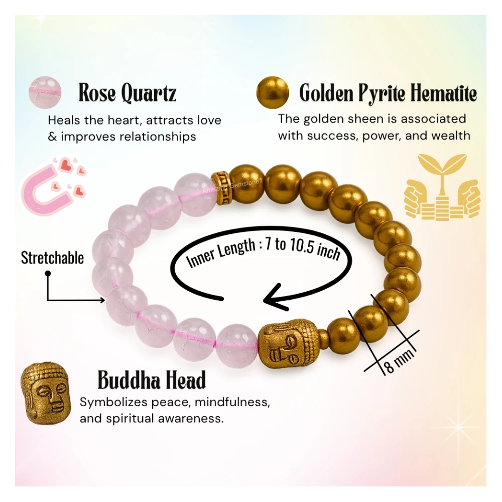 Love and Money Bracelet with Buddha Charm (Golden)