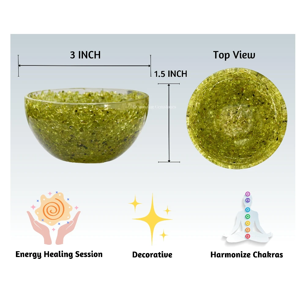 Peridot Crystal Orgone Bowl (3 Inch)