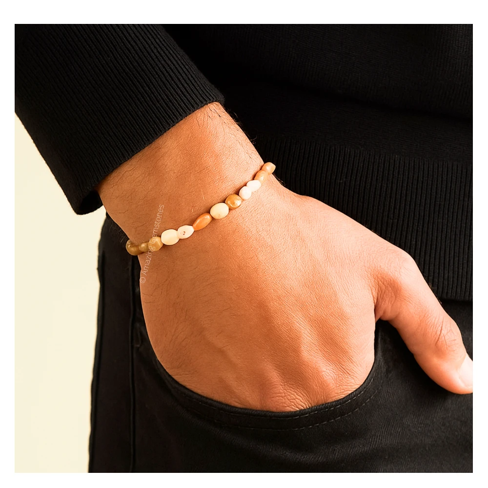 Rhodochrosite Tumbled Stone Bracelet (Stretchable)