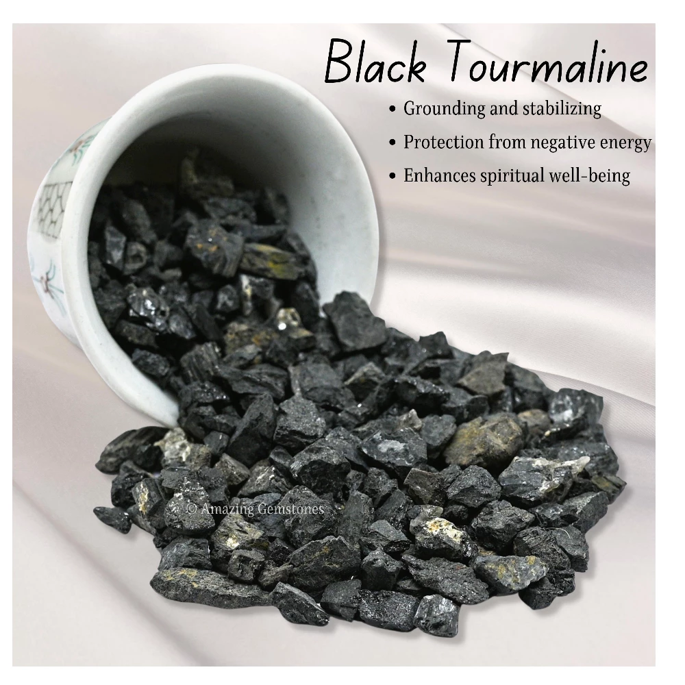 Black Tourmaline Chips (1LB)