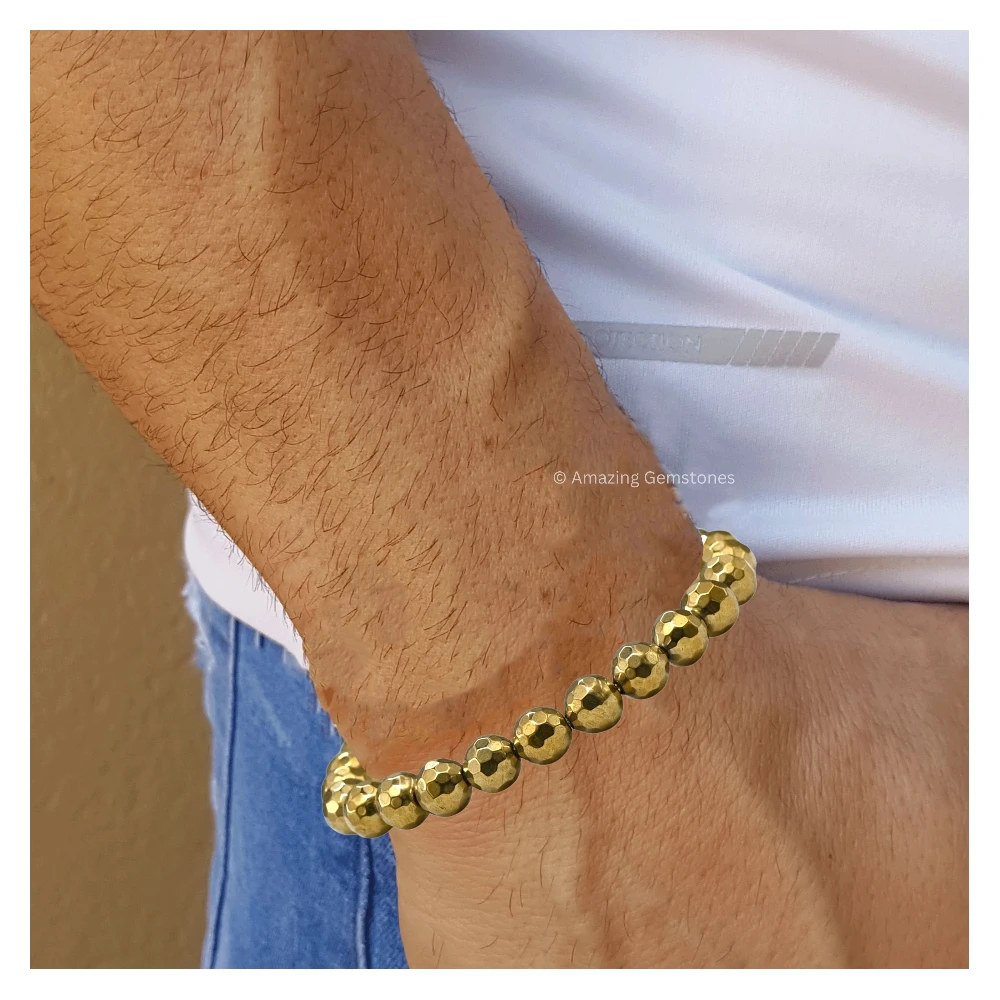 Golden Hematite Bracelet (Faceted-Adjustable)