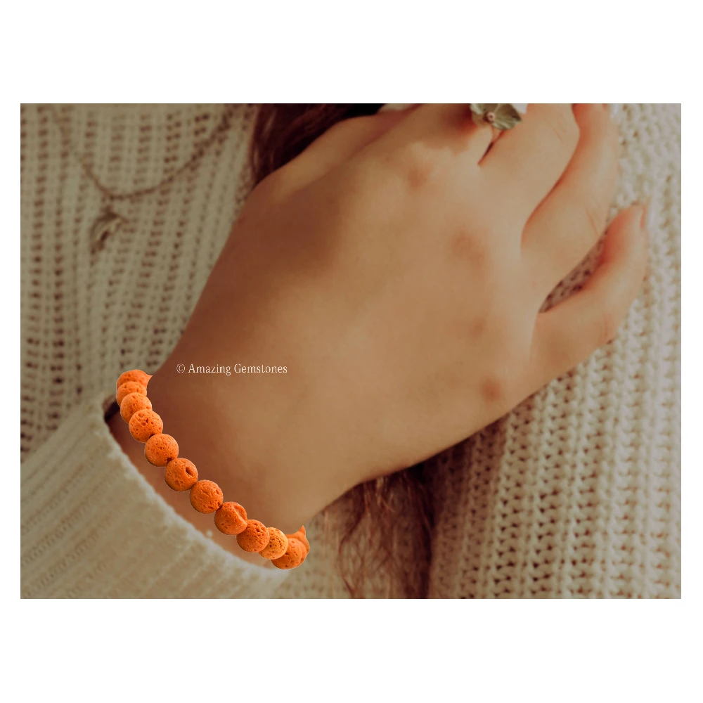Orange Lava Bracelet (Strechable)