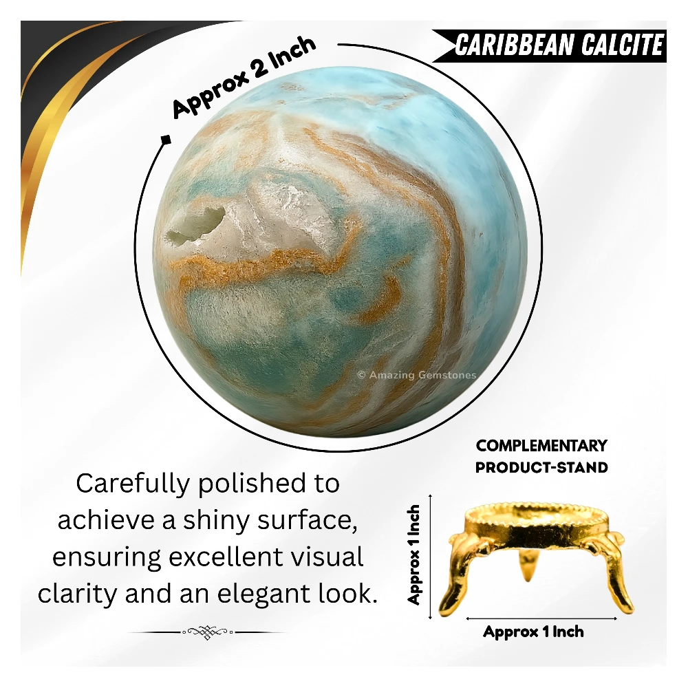 Caribbean Calcite Sphere (2 Inch)