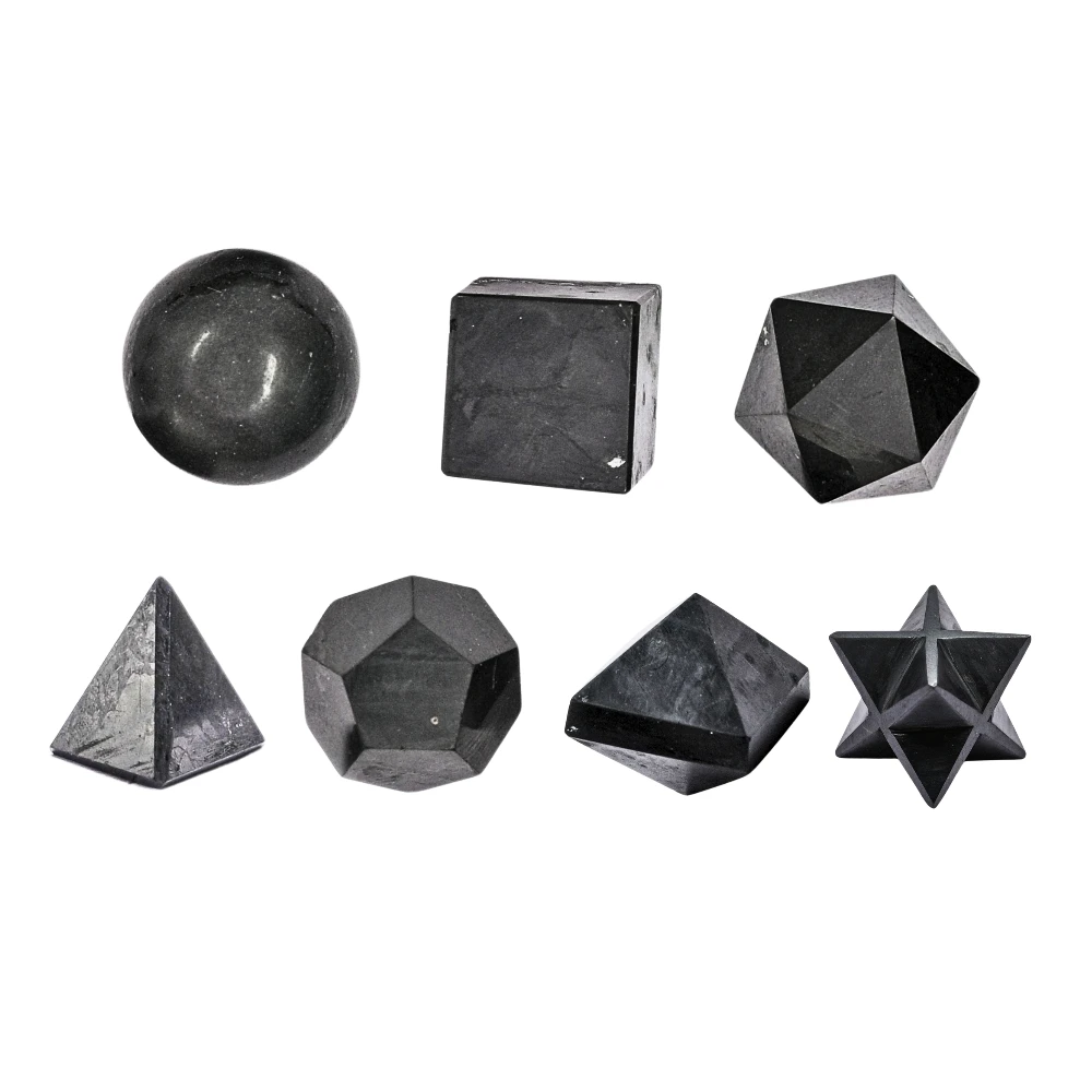 Shungite Platonic Solid - 7 Pcs