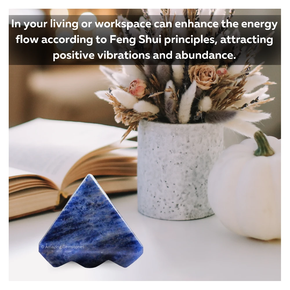 Sodalite Lemurian Pyramid - Under 9 Pyramid Plate