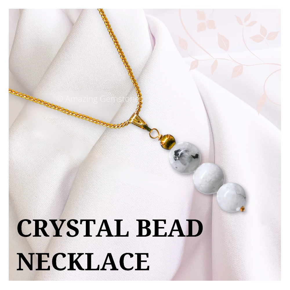 Rainbow Moonstone Bead Pendant (Gold)
