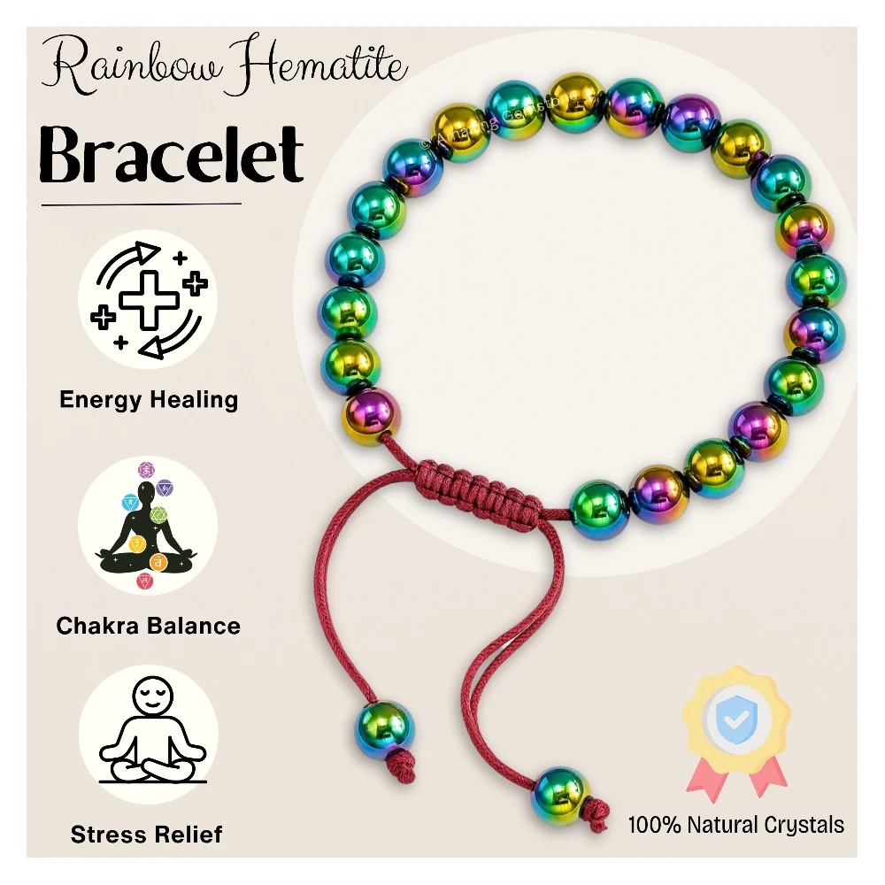 Rainbow Hematite Bracelet (Adjustable)