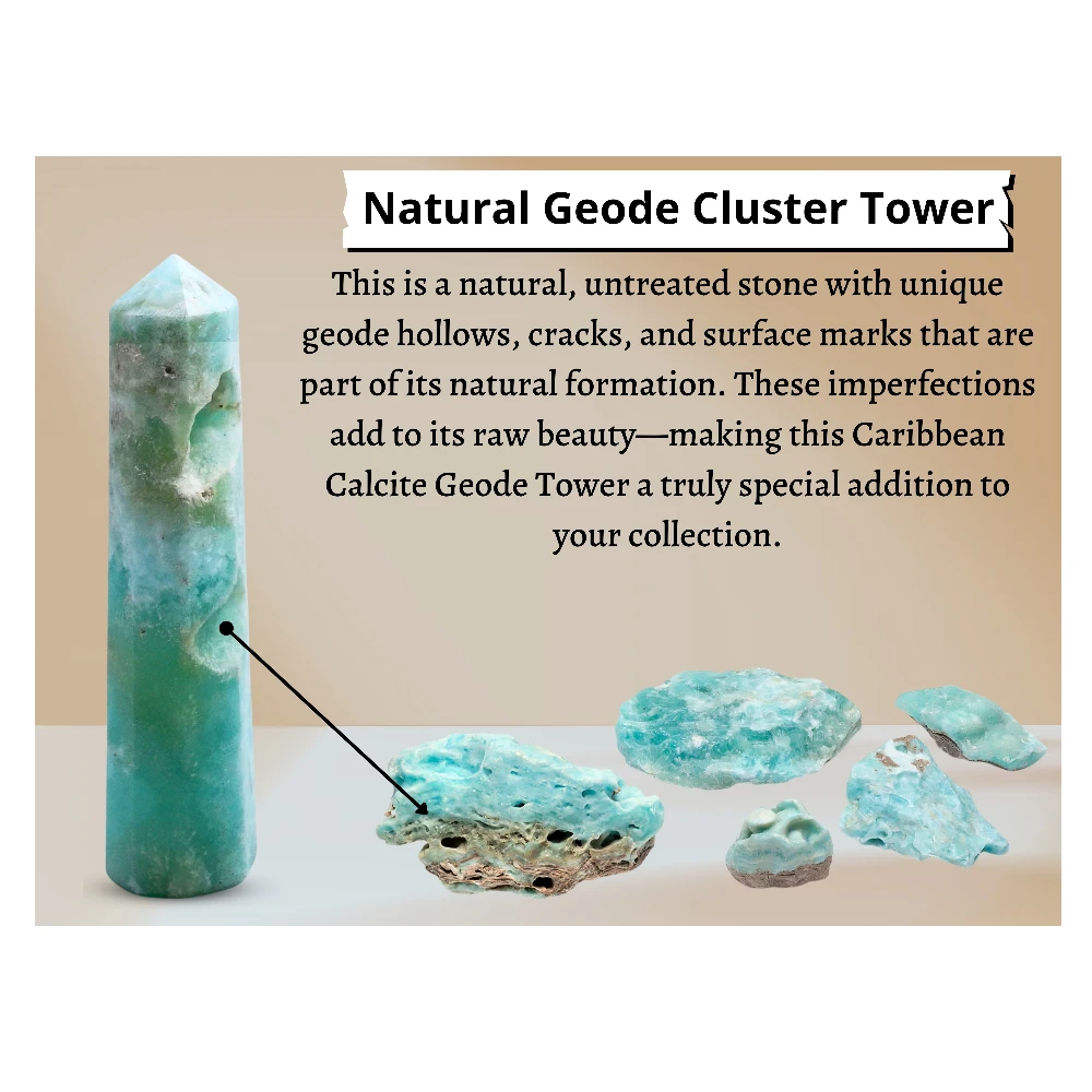 Caribbean Calcite Tower (3" to 4" inch)
