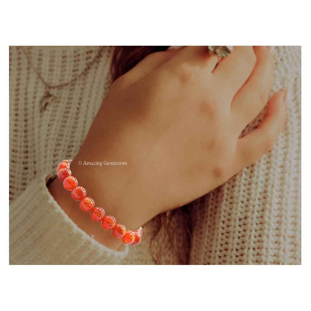 Red Agate OM Bracelet (Strechable)
