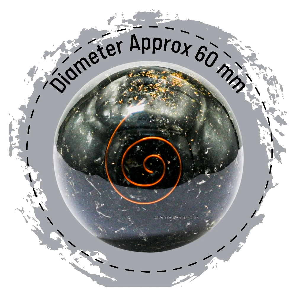 Black Tourmaline Orgone Sphere (2.5 Inch)
