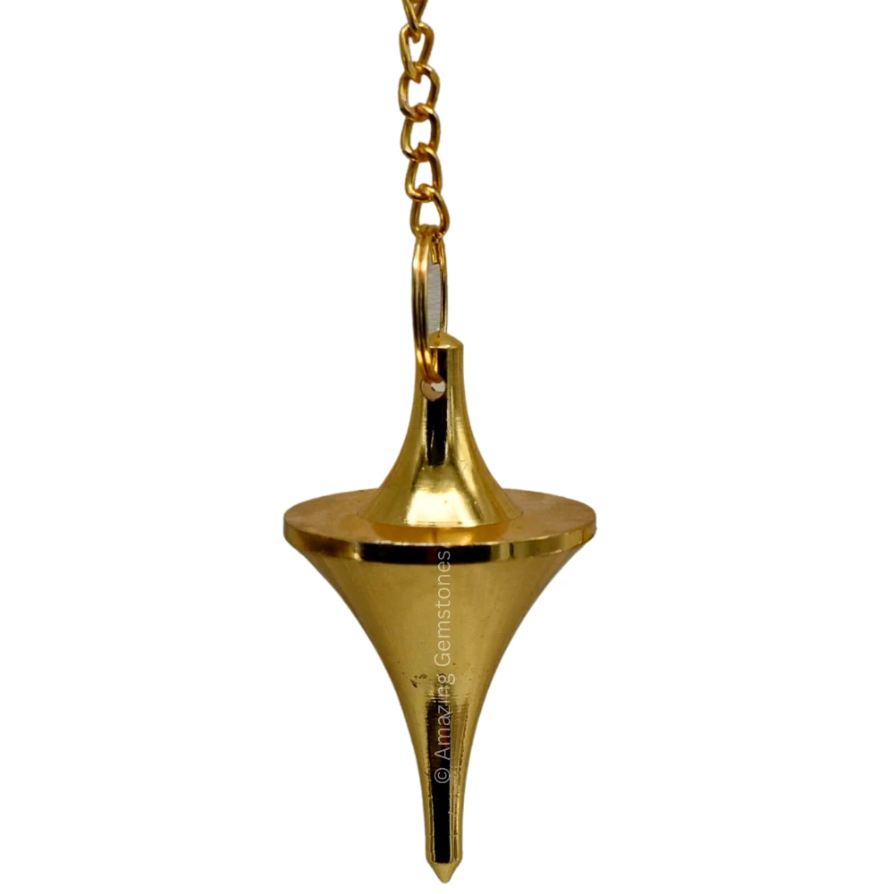 Copper Metal Pendulum - Gold Disc Cone (MP36)