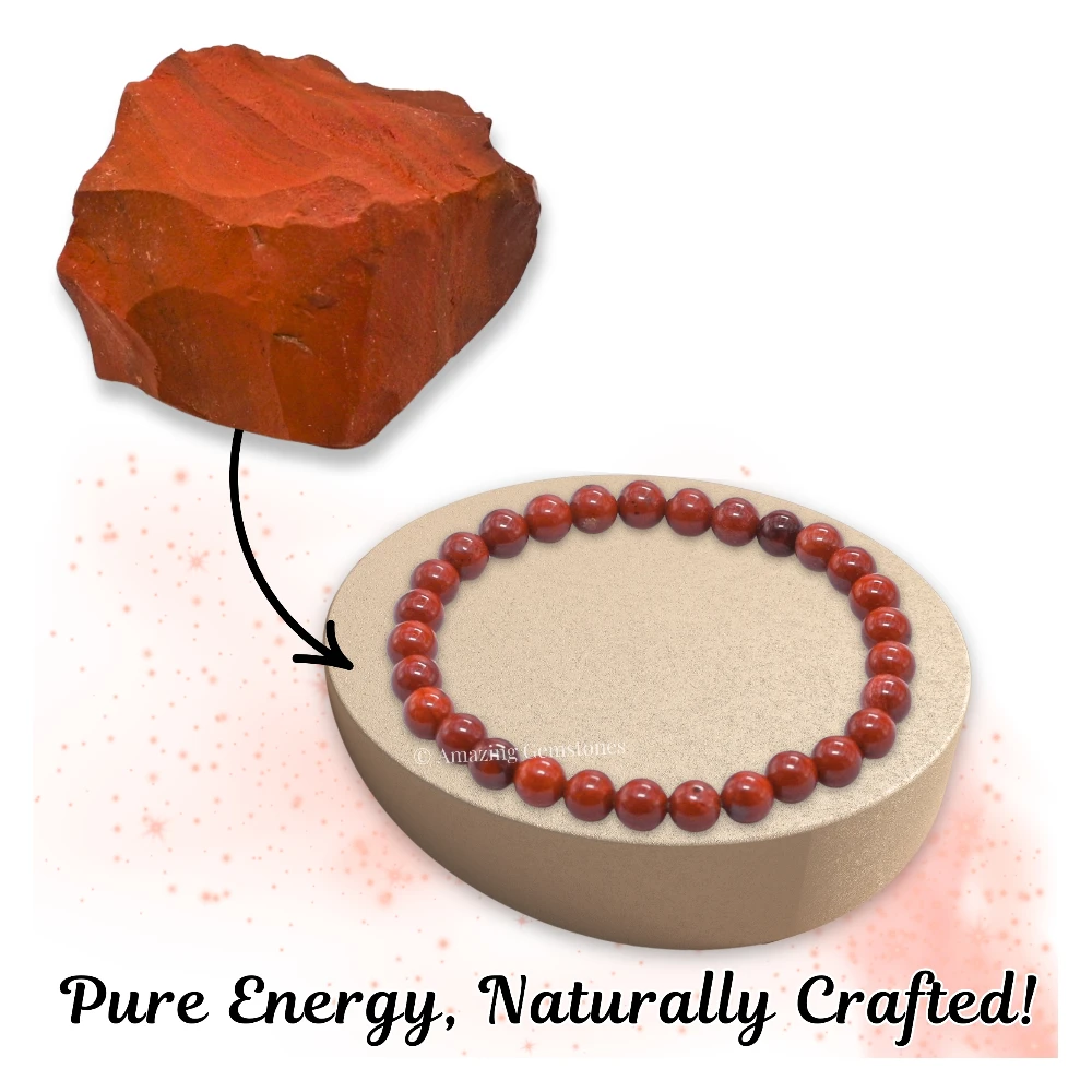 Red Jasper Healing Crystal Bracelets - 6mm Beads