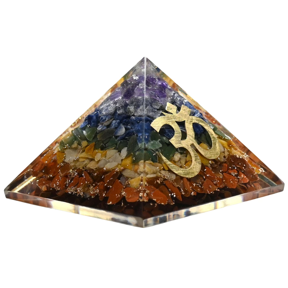 Natural Chakra Orgone Pyramid -  OM