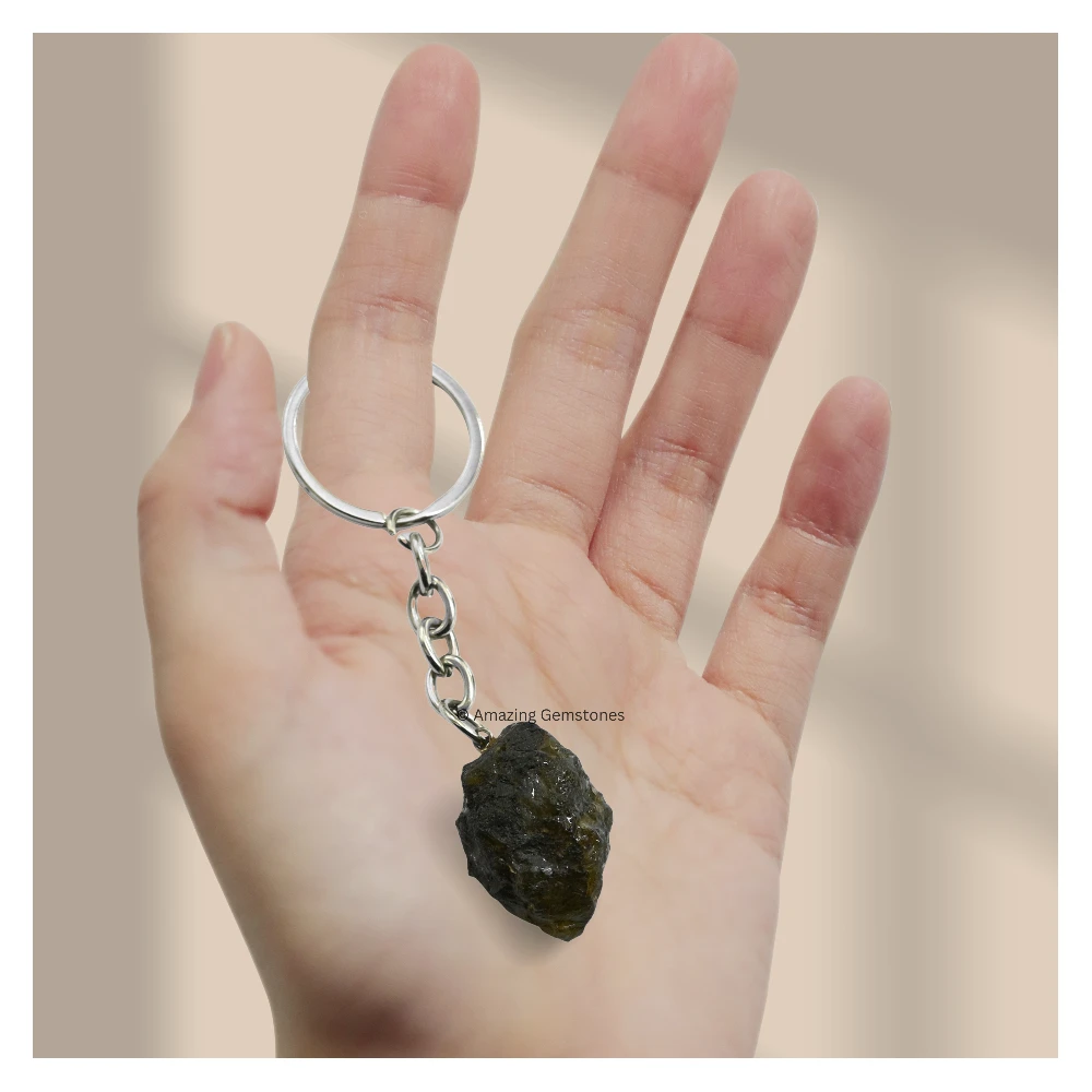 Labradorite Keychain Keys Holder (Raw)