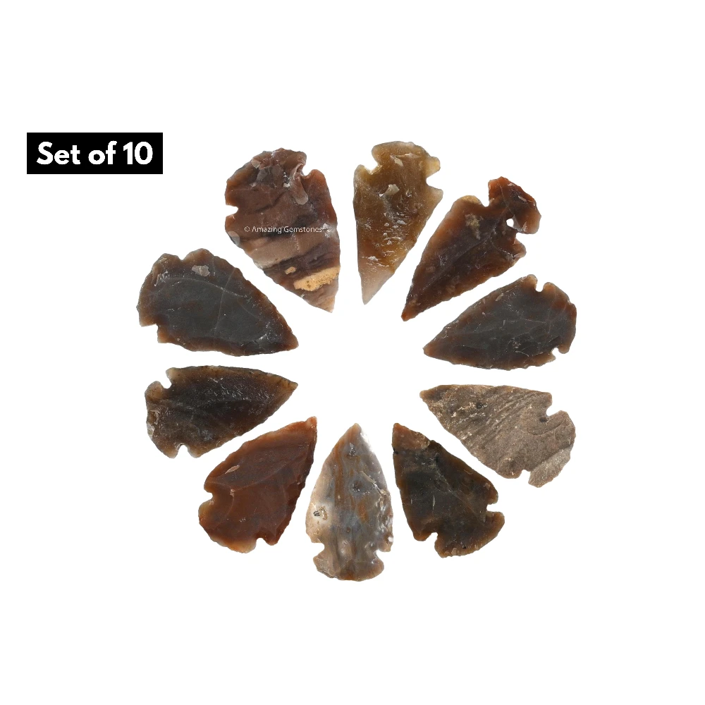 Fancy Jasper Crystal Arrowhead - 1" to 1.5" (10 Pieces)