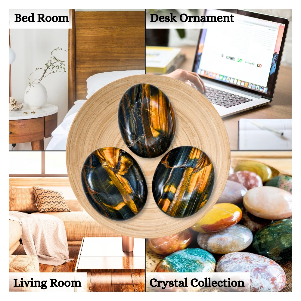 Multi Tiger Eye Palm Stone
