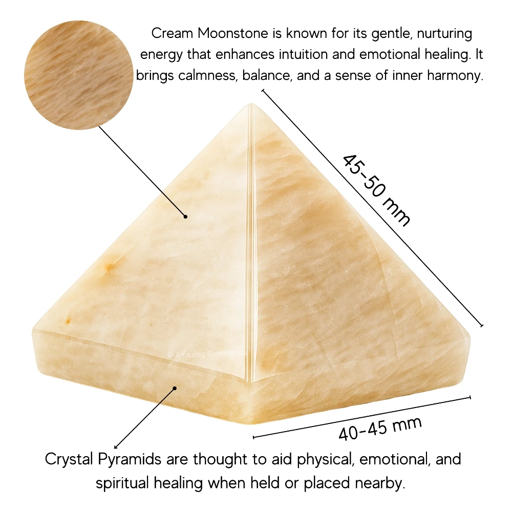 Cream Moonstone Pyramid (2 Inch)