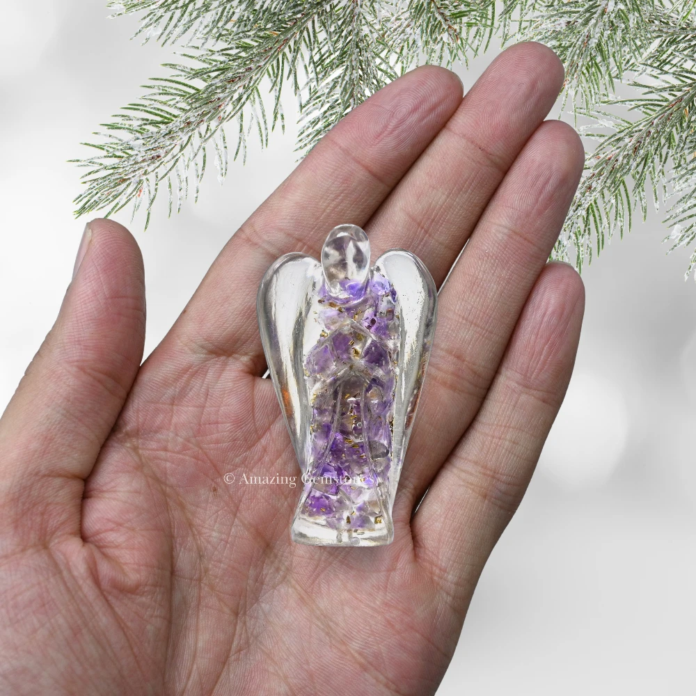 Amethyst Orgone Angel Figurine (2 Inch)