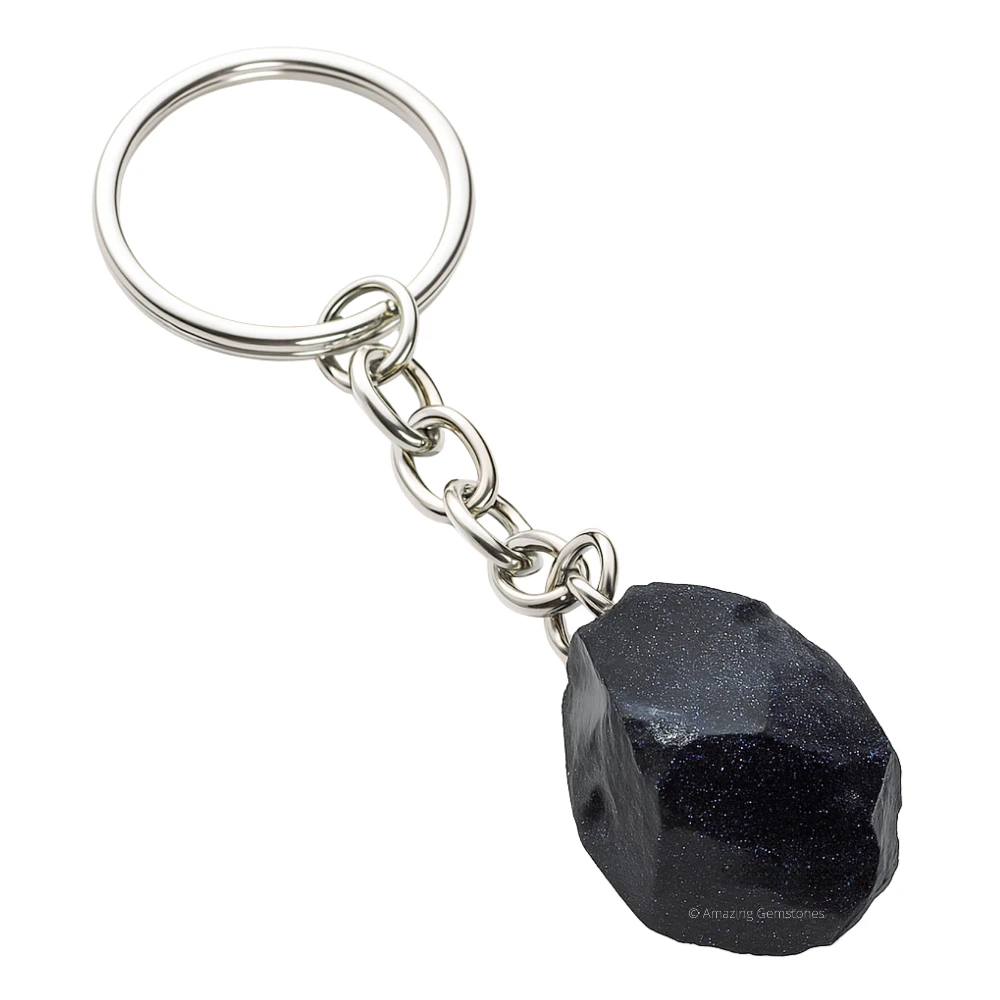 Blue Goldstone Keychain Keys Holder (Raw)
