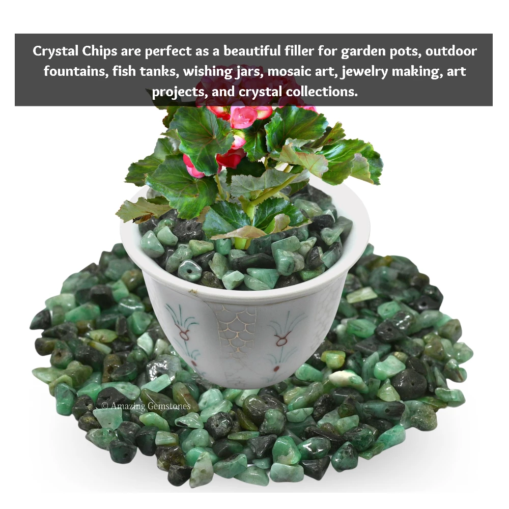 Emerald Chips - Pre Drilled