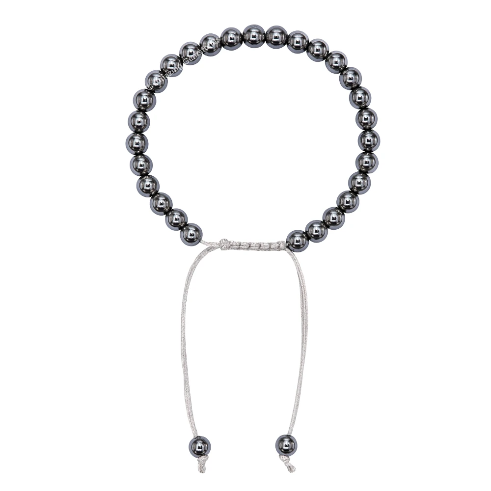 Silver Hematite Healing Crystal Bracelets - 6mm Beads (Adjustable)