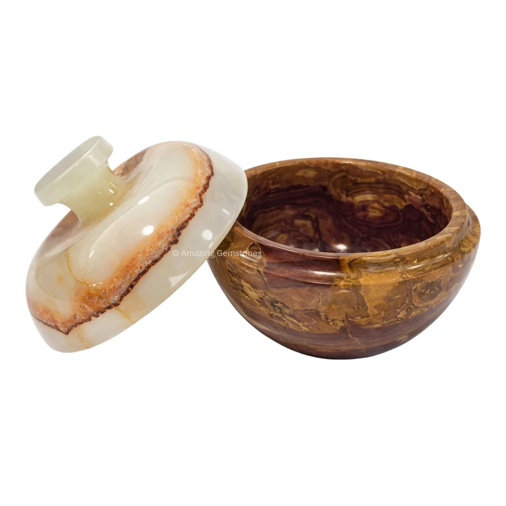 Green Onyx Candy Jar Apple Shape