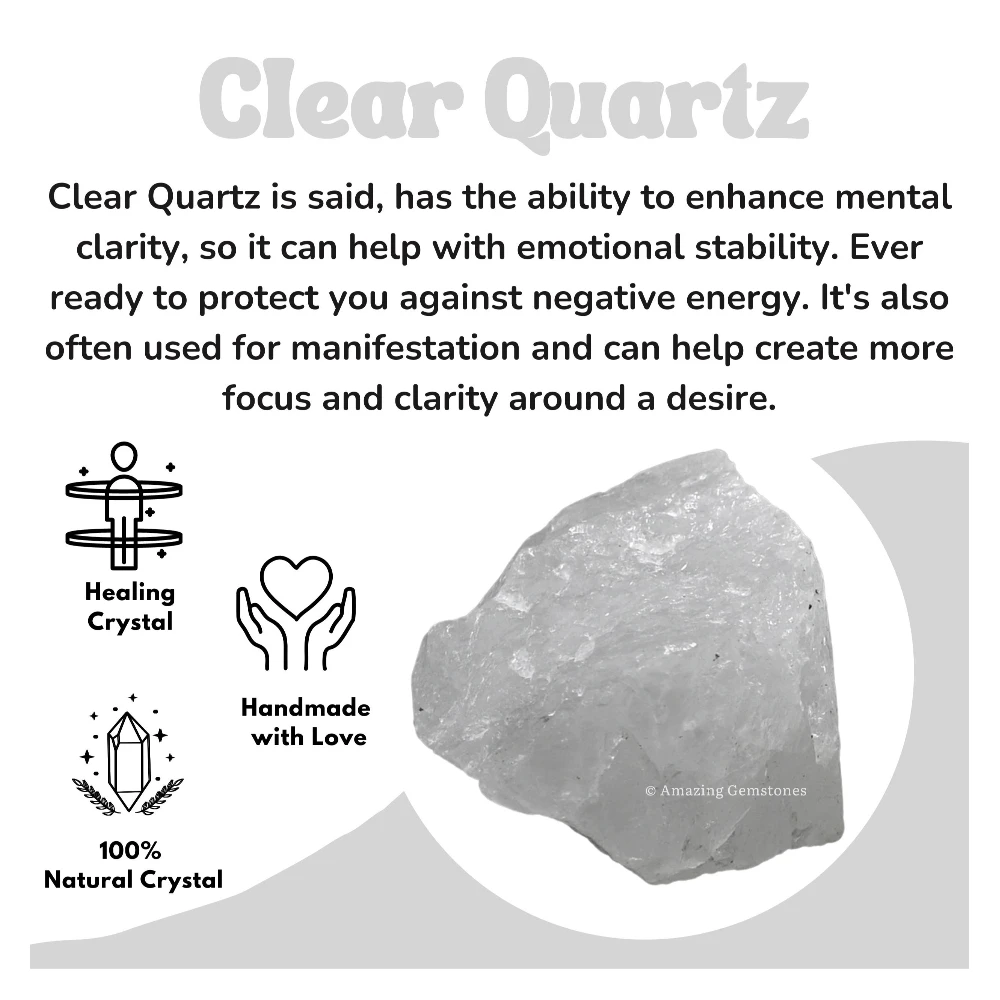 Clear Quartz Raw Crystals (Premium Grade) (2 Pieces)