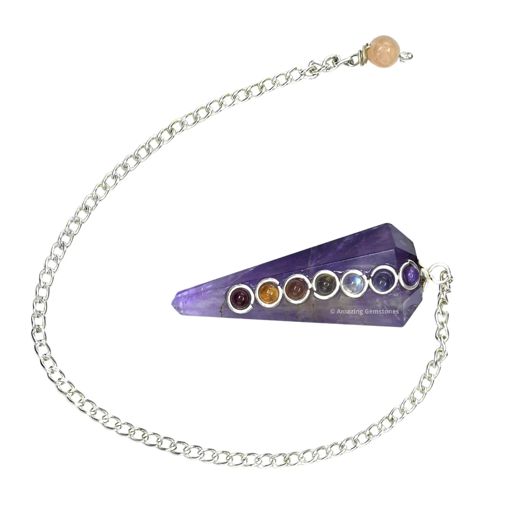 Amethyst Chakra Crystal Pendulum